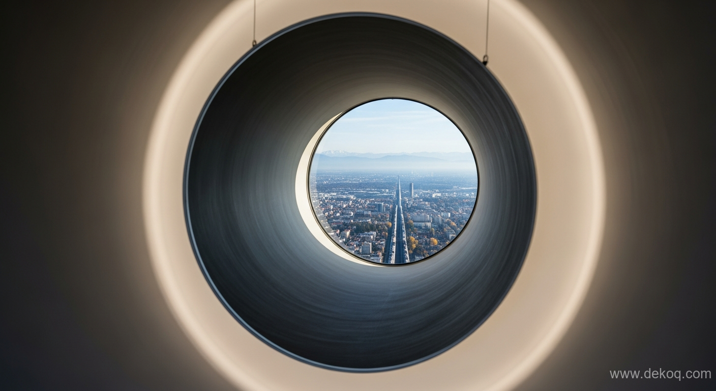 Depth Mirror - round mirror - Circular Reflection Mirror Singular Form, Spatial Depth - Unlock illusion! Discover - Dekoq | Interior Design Ideas & Home Inspiration