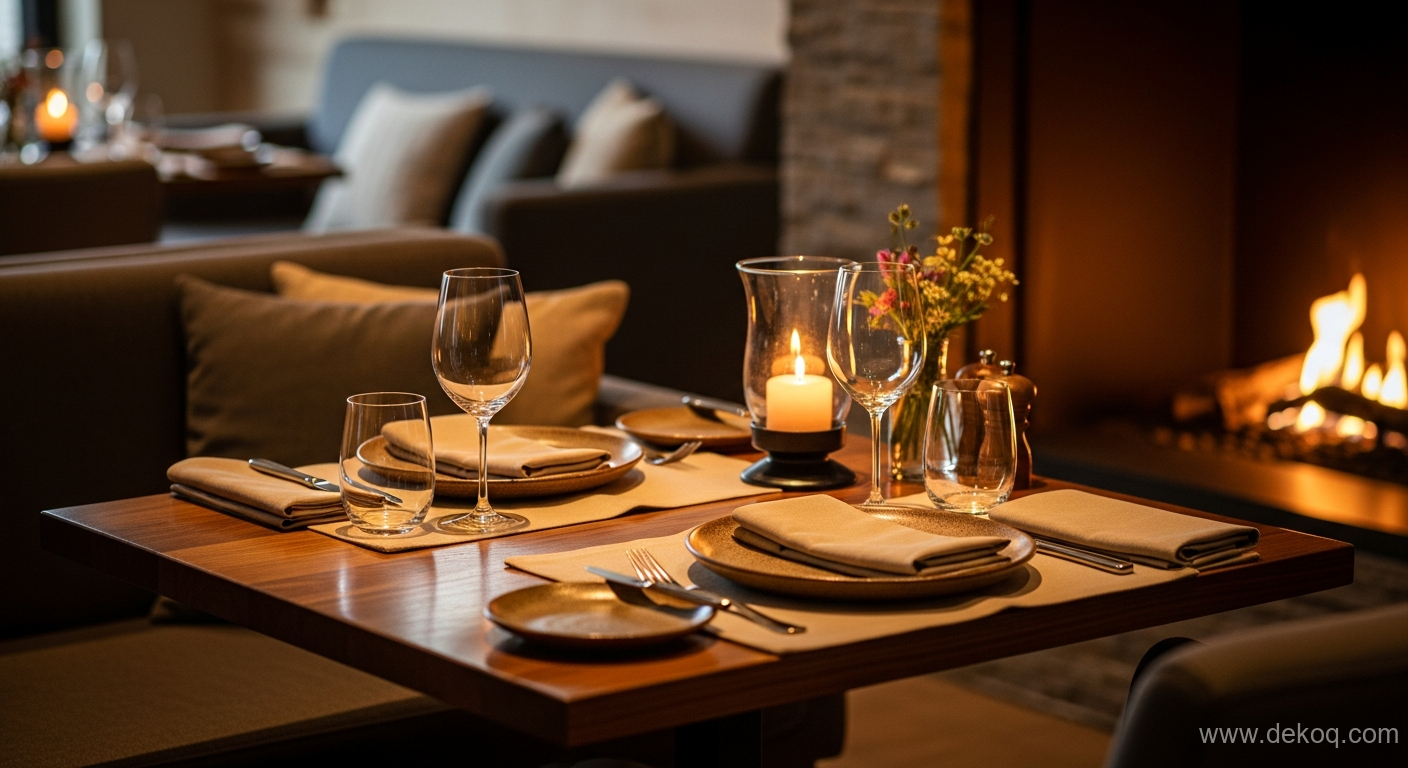 Hearth culinary comfort - cozy dining area - Whispering Hearth A Haven of Intimate Culinary Comfort - Discover Hearth culinary - Dekoq | Interior Design Ideas & Home