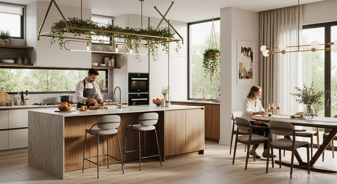 Kitchen dining blend - kitchen dining combo - Culinary Canopy Unfolding the Kitchen Dining Blend - Unlock perfect Kitchen - Dekoq | Interior Design Ideas & Home