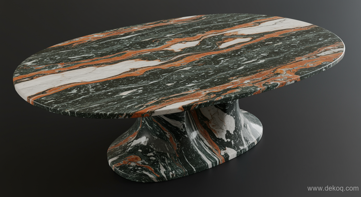 Marble Vein Flow - marble table - The Articulation of a Vein-Matched Sculptural Marble Table - Learn art Marble - Dekoq | Interior Design Ideas & Home Inspiration