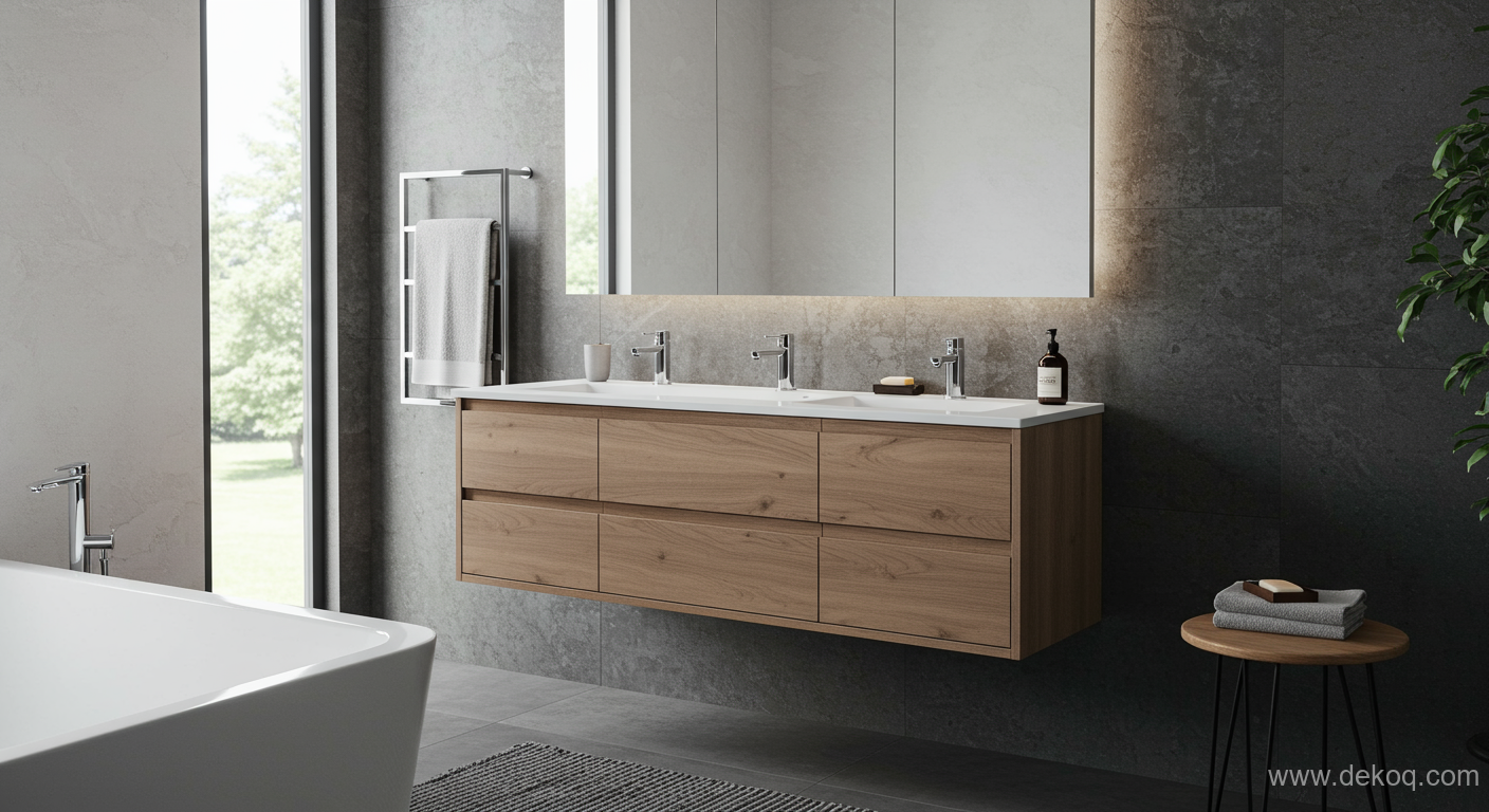 Modern Vanity Blueprint - wall-mounted vanity - The Articulated Design of a Modern Floating Vanity - Unlock secrets Modern - Dekoq | Interior Design Ideas & Home