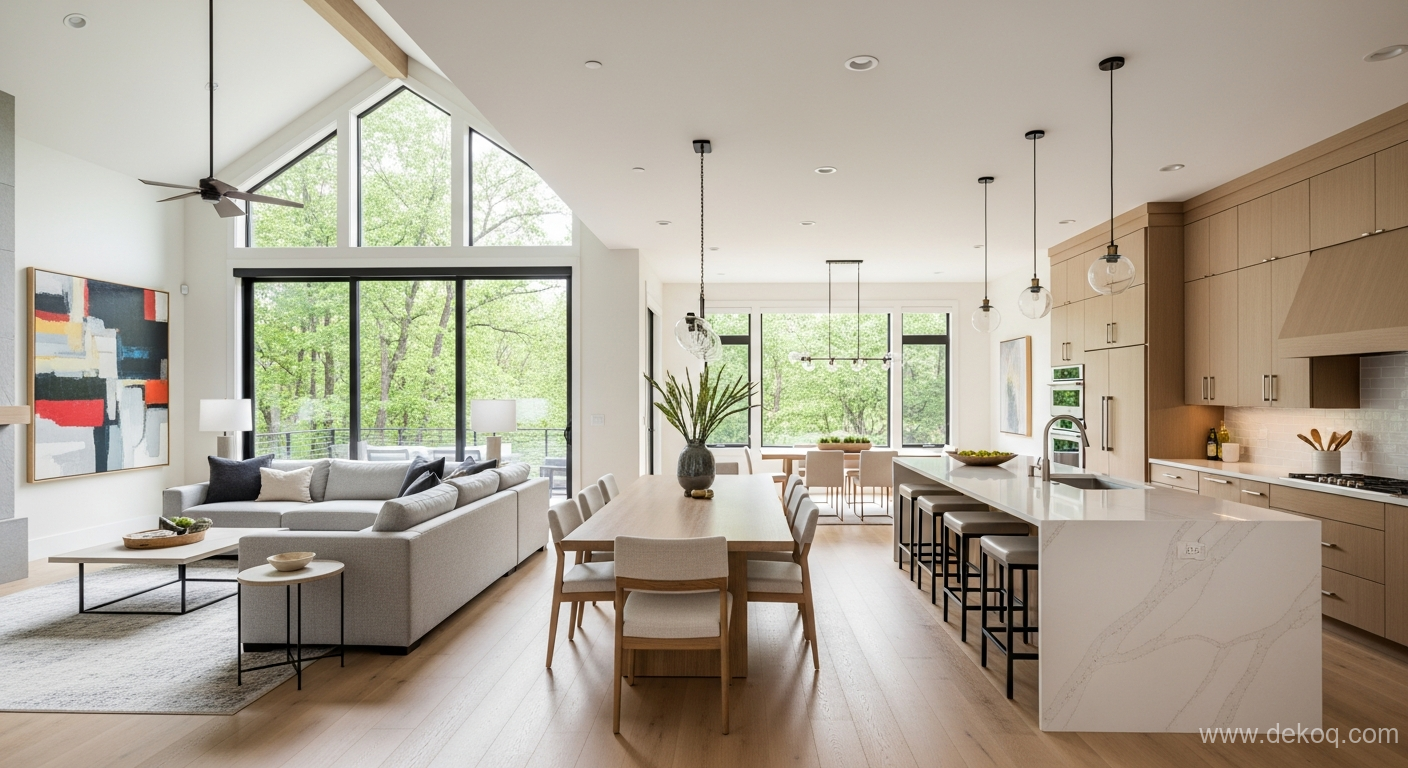 Open Concept Home - open plan home - Open Concept Home Seamless Living, Uninterrupted Flow - Embrace spacious living - Dekoq | Interior Design Ideas & Home