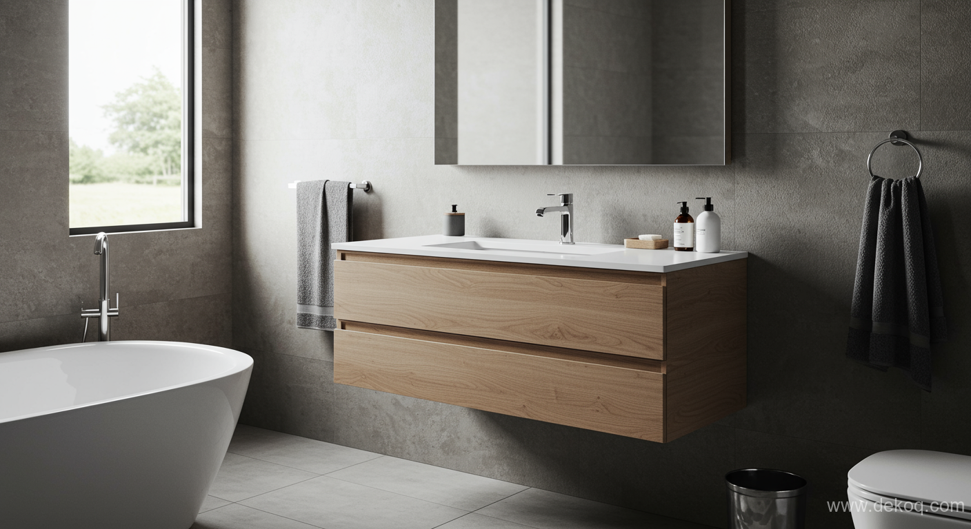 Clean Vanity Lines - wall-mounted vanity - Elevated Simplicity A Breakdown of the Wall-Mounted Vanity - Achieve stunningly clean - Dekoq | Interior Design Ideas & Home