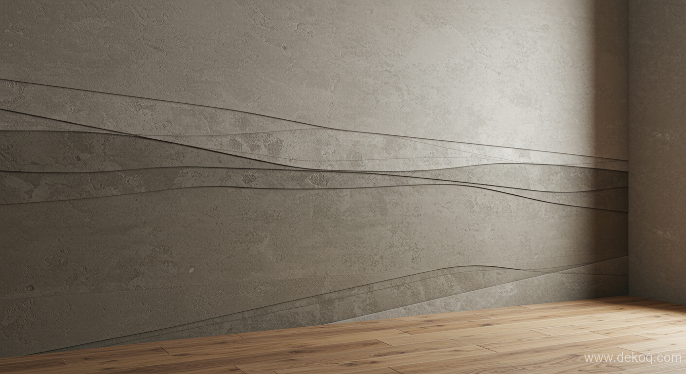 Microcement wall depth - accent wall - Imbuing Dimension with a Layered Microcement Accent Wall - Unlock secrets rich - Dekoq | Interior Design Ideas & Home