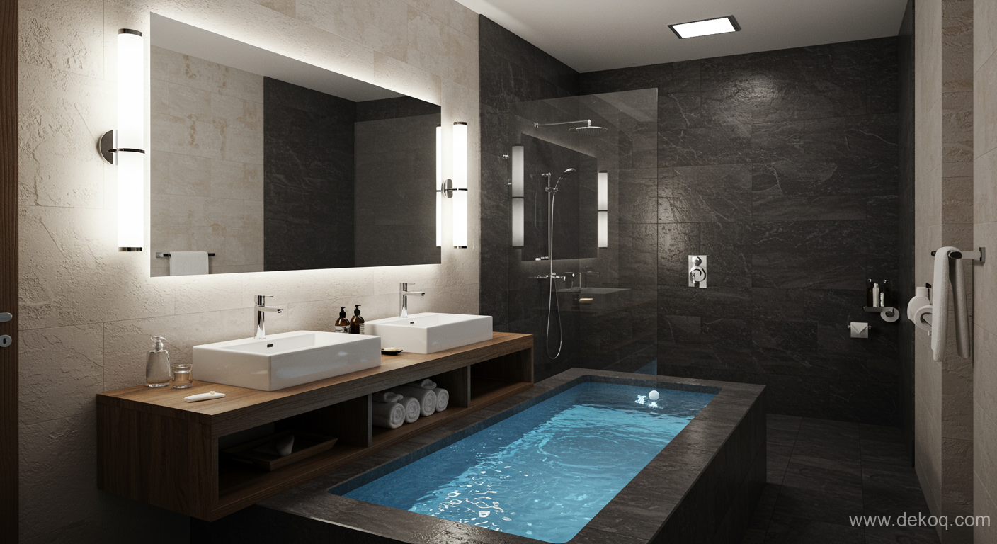 Therapeutic Water Hub - spa bathroom - The Hydrotherapy Core of a Private Wellness Retreat Bathroom - Transform your bathroom - Dekoq | Interior Design Ideas & Home