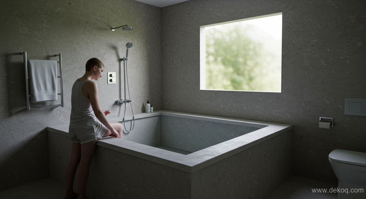 Immersive Sunken Bath - bathtub ideas - Level Immersion The Architecture of the Grade-Level Sunken Bathtub - Step down into - Dekoq | Interior Design Ideas & Home Inspiration